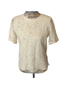 Madewell ivory crochet top size xs